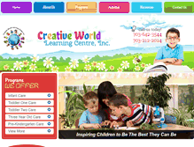 Tablet Screenshot of creativeworldlearningcenter.com